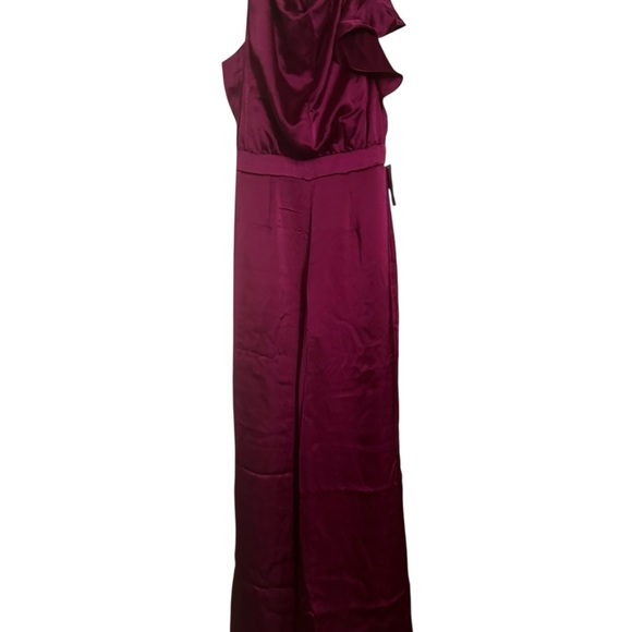 INC International Concepts Draped Neck Satin Jumpsuit Fuschia Pop size 2 - Picture 3 of 9